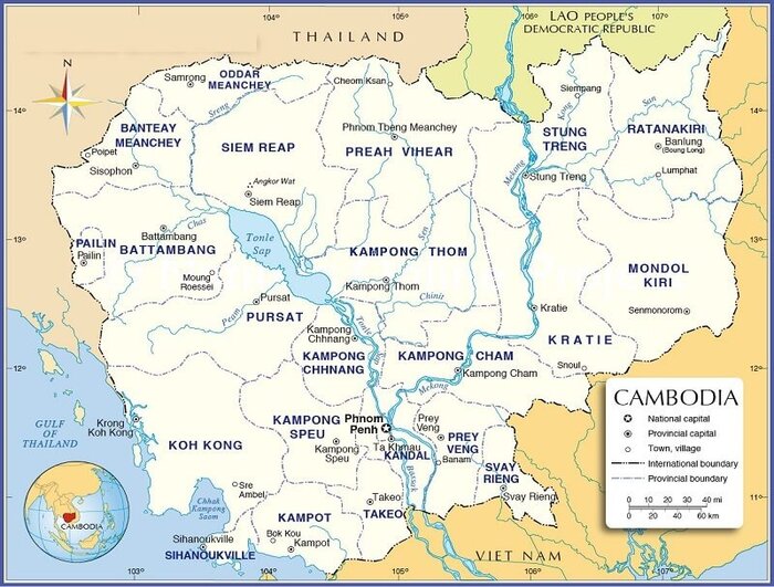 Cambodia geography map