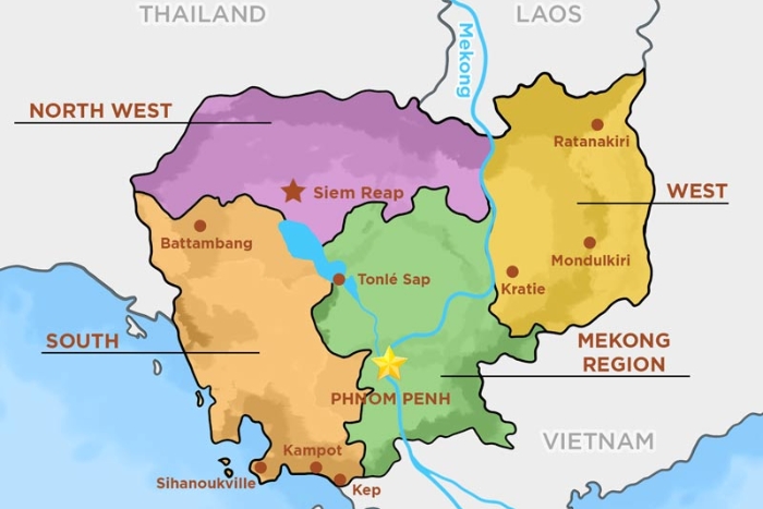 Southern Cambodia Map