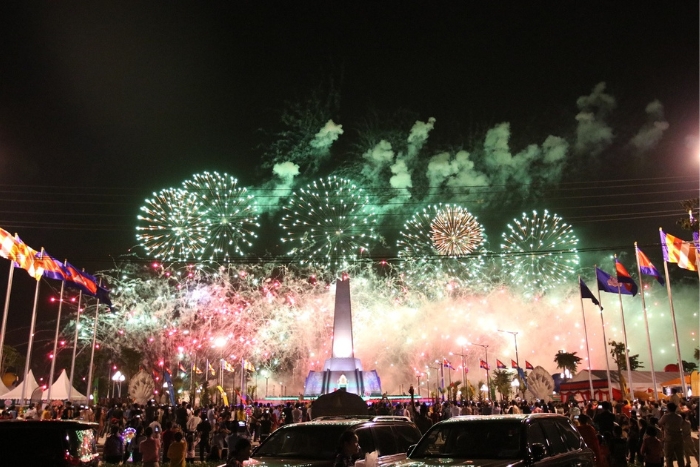 Cambodia in December, celebrate International New Year's Day