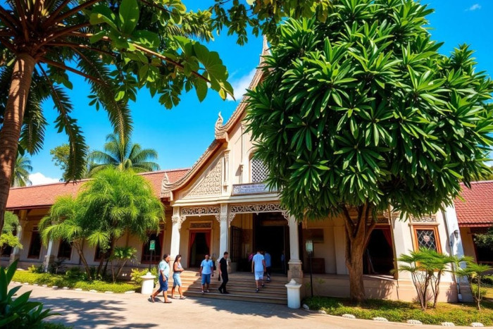 Discover Laos' rich history at the Laos National Museum, a must-see stop in your Laos itinerary 2 weeks