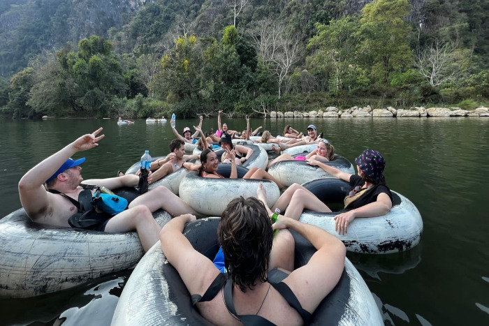 Enjoy an adventurous tubing experience on Nam Song River