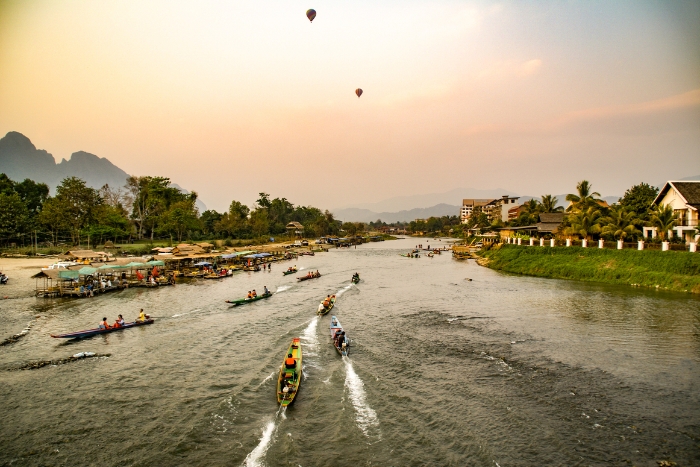 Nam Song River is another highlight for visiting central Laos with kids