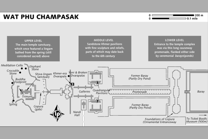 The map of Wat Phou Champassak