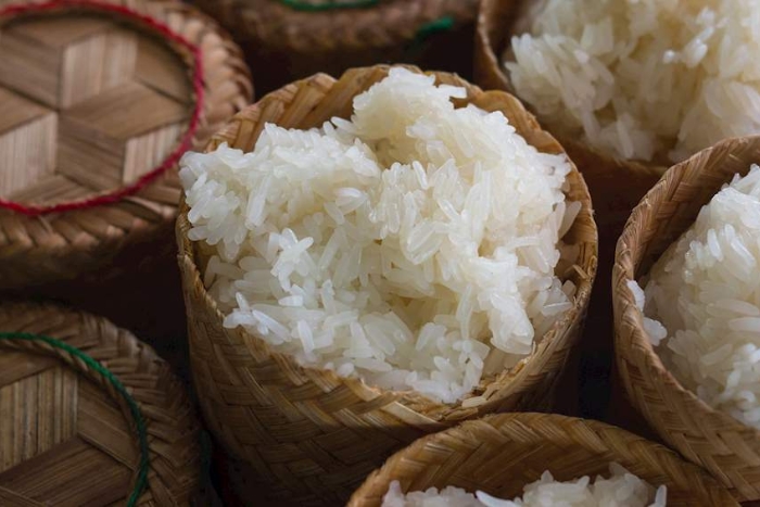 Khao niew (Sticky rice), one of the best specialties in Champasak