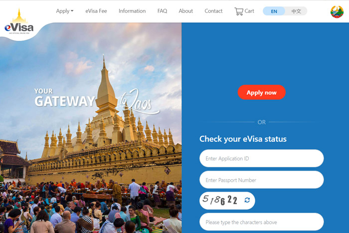 Official Laos eVisa website