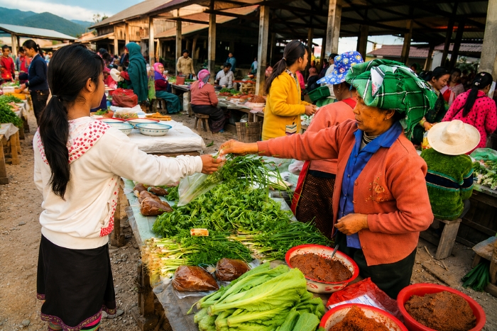 Discovering local life at Muang Sing market