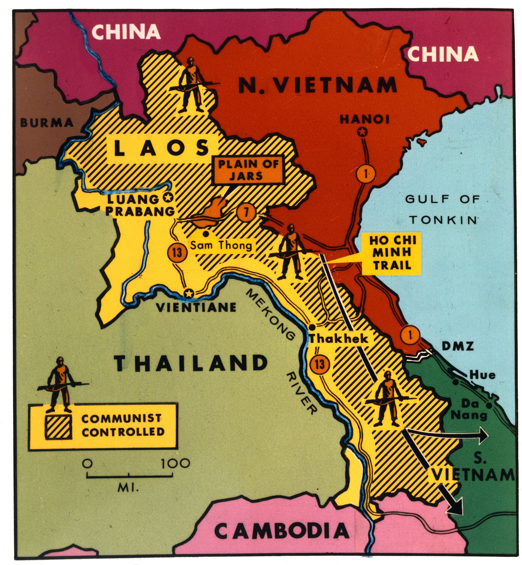 Laos history map