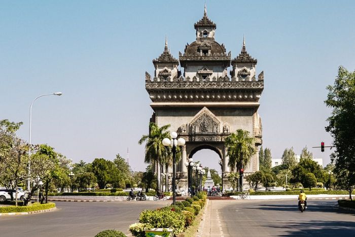 The beautiful capital Vientiane begins the Laos motorbike tour