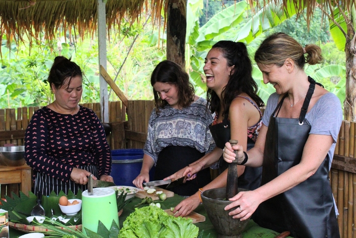 Lao cooking class with fun, food and laughter