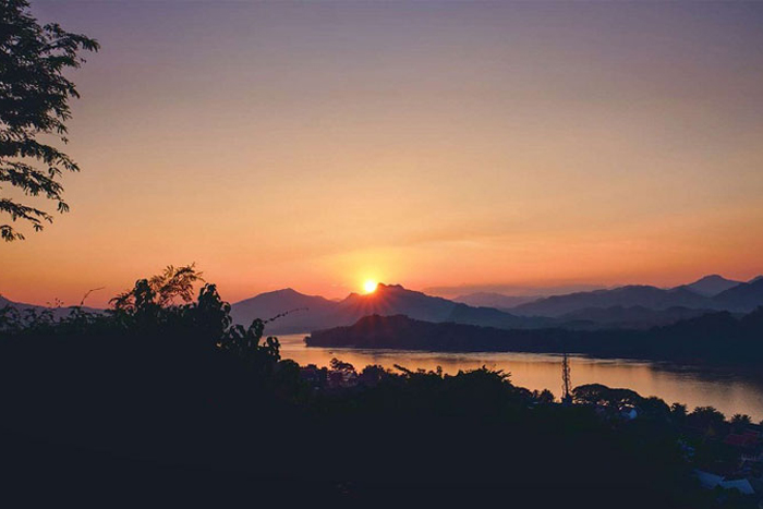 Sunset at Mount Phousi: breathtaking panorama of Luang Prabang