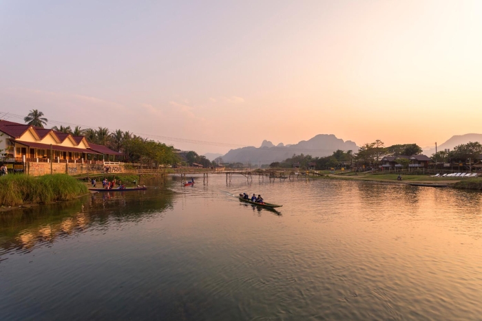 Peaceful Sunset in Vang Vieng – A Highlight of a Solo Female Trip to Laos