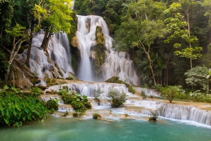 The waterfalls of Laos offer breathtaking scenery in summer