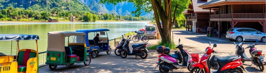 How to get around Vang Vieng in Laos ?