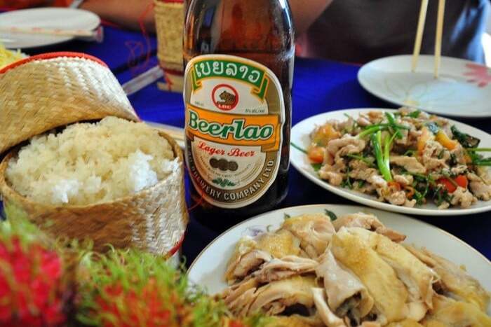 Lao beer, a must-try specialty in Vientiane street food tour