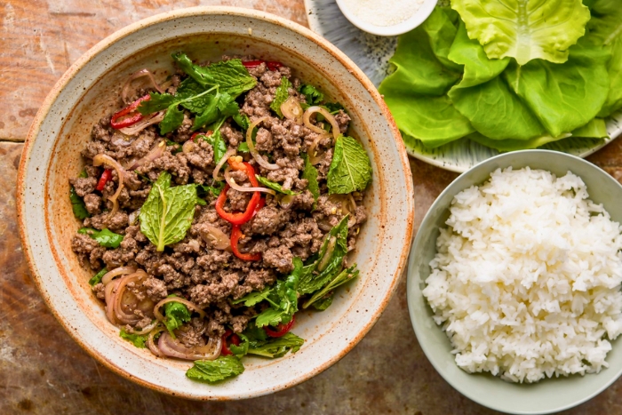 Larb, a delicious minced meat salad