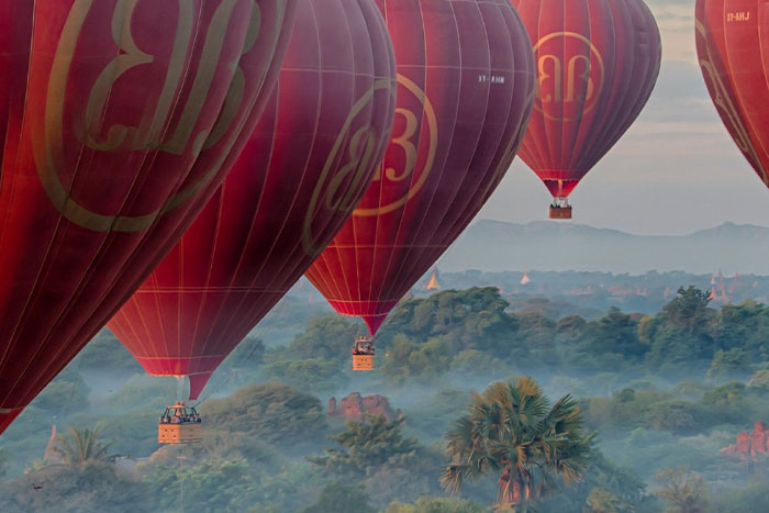 Hot air balloon ride in Bagan