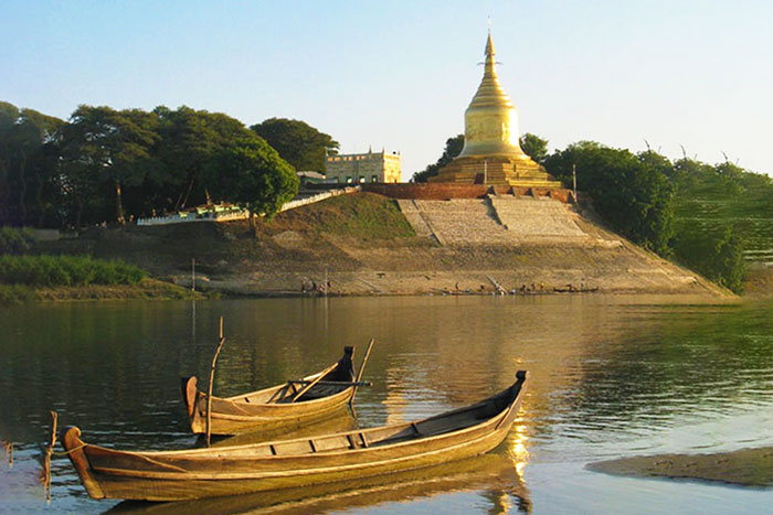 The Pagoda sits above the Irawaddy River