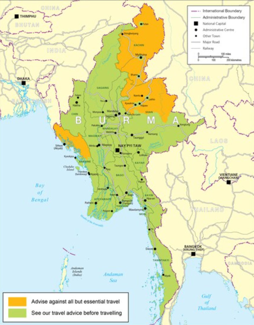 Dangerous places in Myanmar 