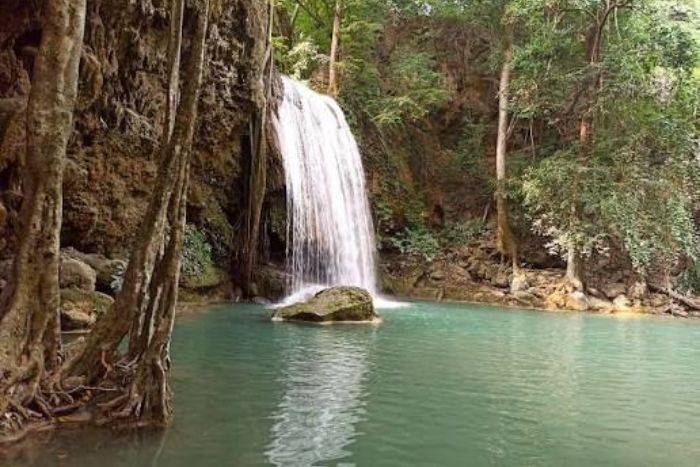 The turquoise waterfalls of Erawan National Park