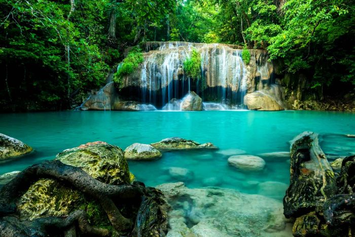 Thailand travel itinerary 12 days – Swimming at Erawan National Park