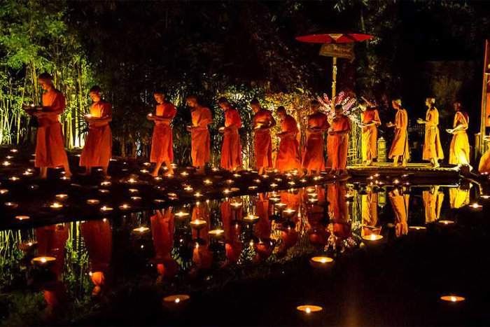 Makha Bucha Day, one of the most important festivals in Thailand in March