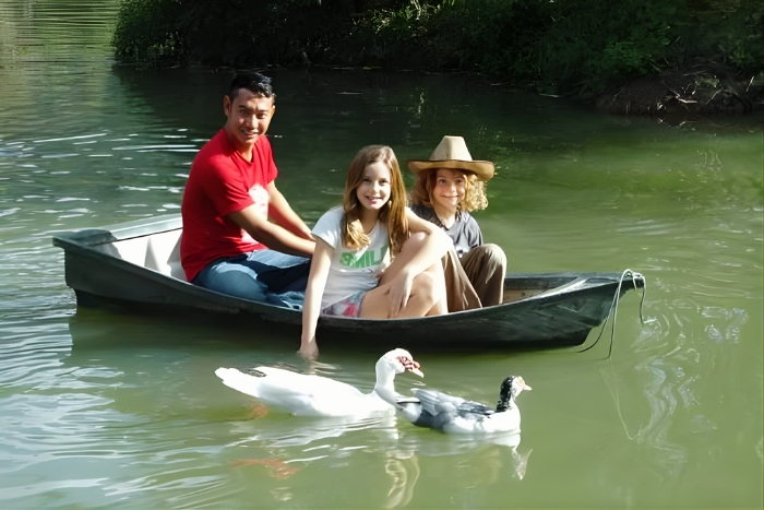 Riding a mini-canoe