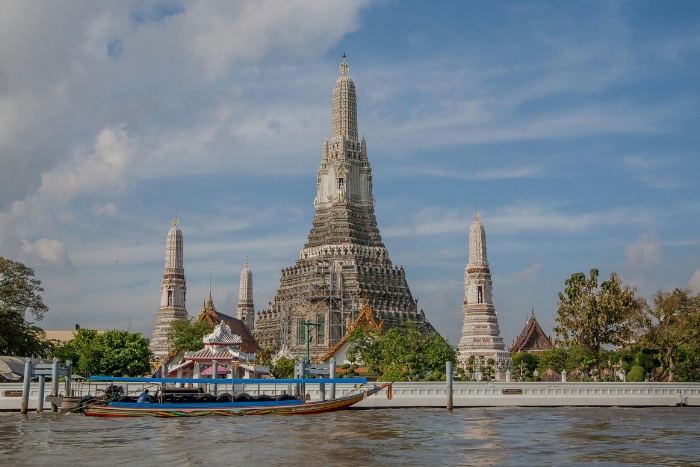 Wat Arun is on the bank of the Chao Phraya River