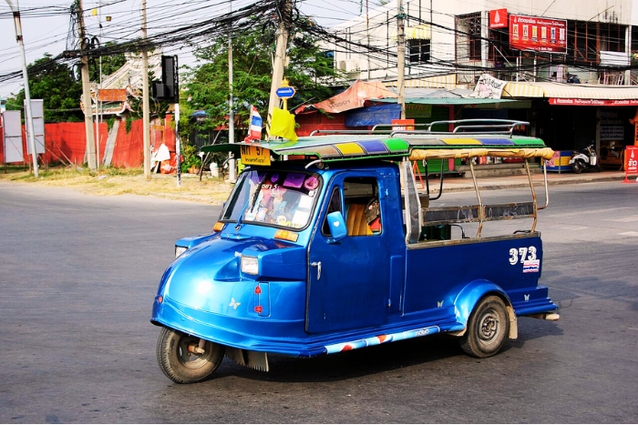 Tuk-tuk, one of the transportation options in Ayutthaya