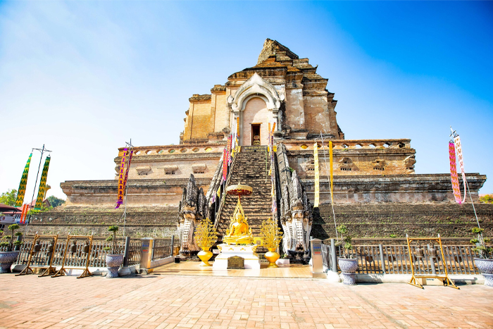 Wat Chedi Luang is a Buddhist temple in the heart of Chiang Mai