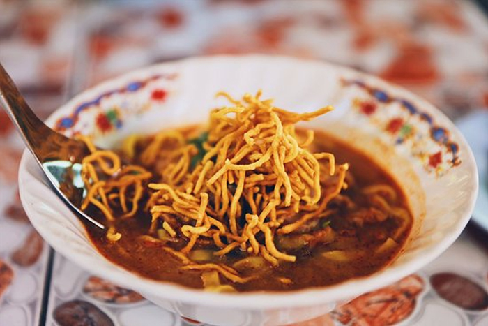 Food at Khao Soi Khun Yai - one of the best restaurants in Chiang Mai