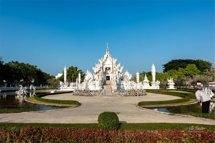 Tour the surrounding gardens in the White temple