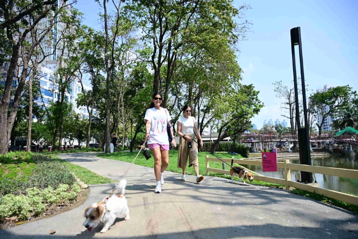Benjakitti Park for a Thailand dog friendly itinerary in Bangkok