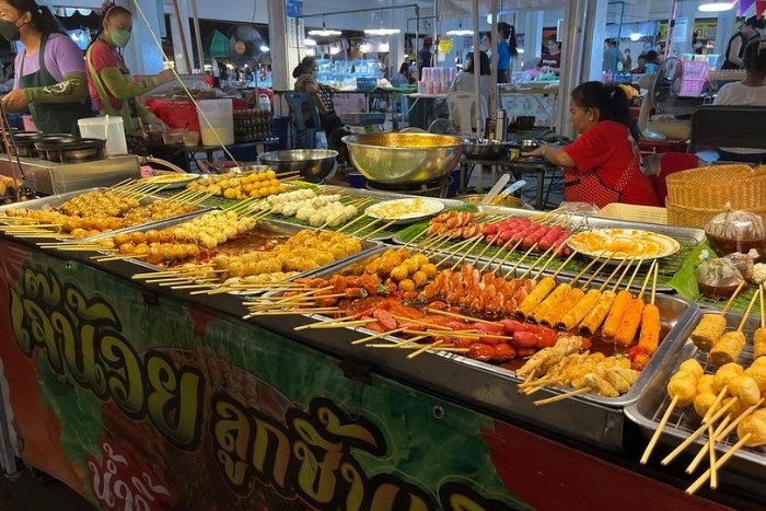 Food stalls at the market