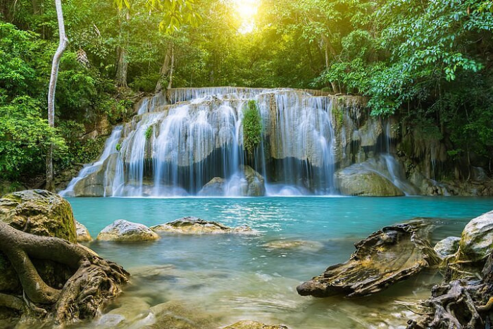 The beauty of Erawan Waterfall is the reason for my solo trip to Kanchanaburi