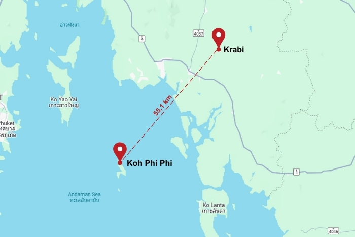 Where are Koh Phi Phi and Krabi located?