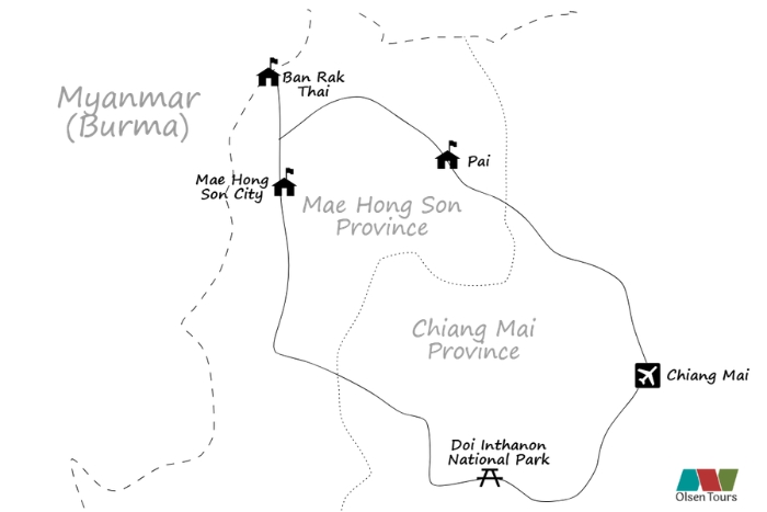 Map of Mae Hong Son Loop 