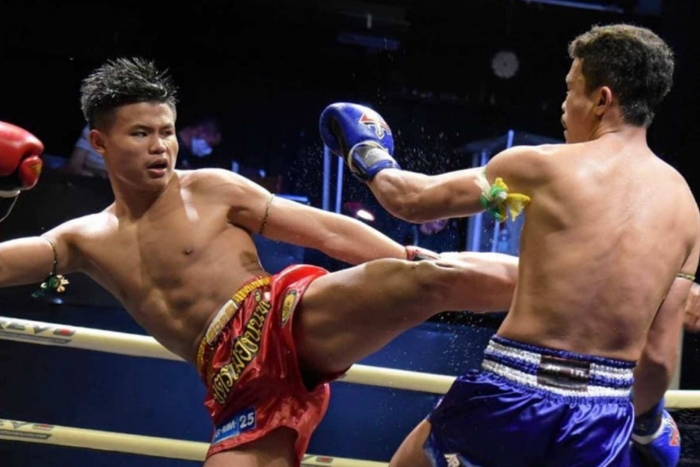A Muay Thai fight at Rawai Muay Thai Boxing Stadium
