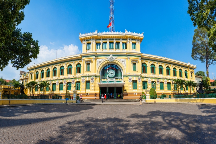 Saigon Central Post Office under the sun in Thailand Cambodia Vietnam combined trip
