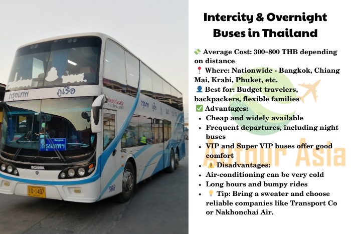 Overnight bus in Thailand, comfortable budget transport for long-distance travel