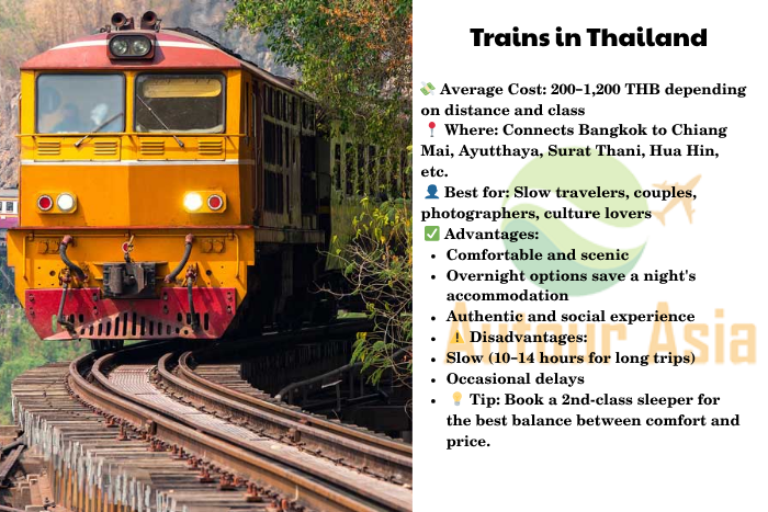 Overnight train in Thailand, scenic travel option connecting Bangkok to Chiang Mai