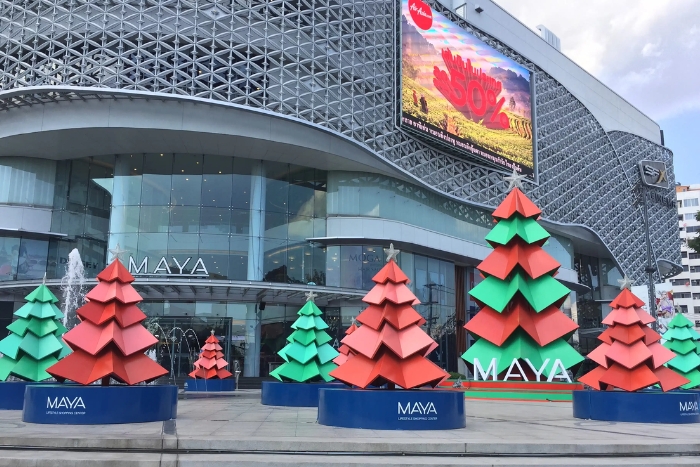Christmas decorations in a shopping mall in Chiang Mai
