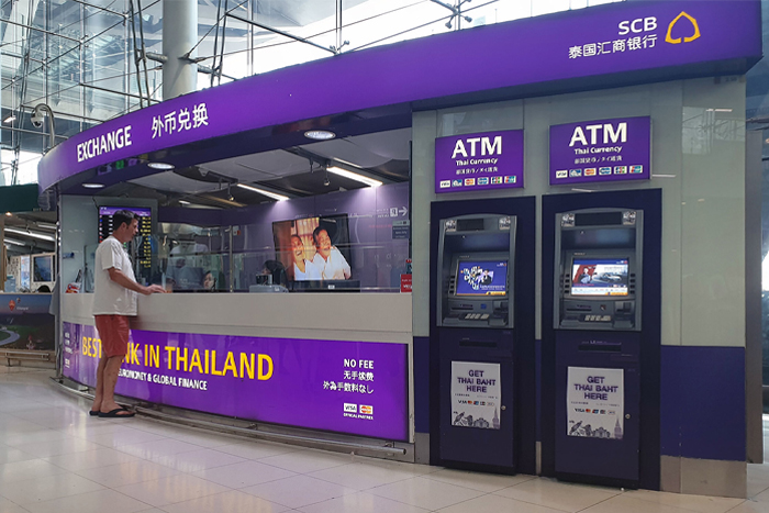 SCB currency exchange at Bangkok Suvarnabhumi airport