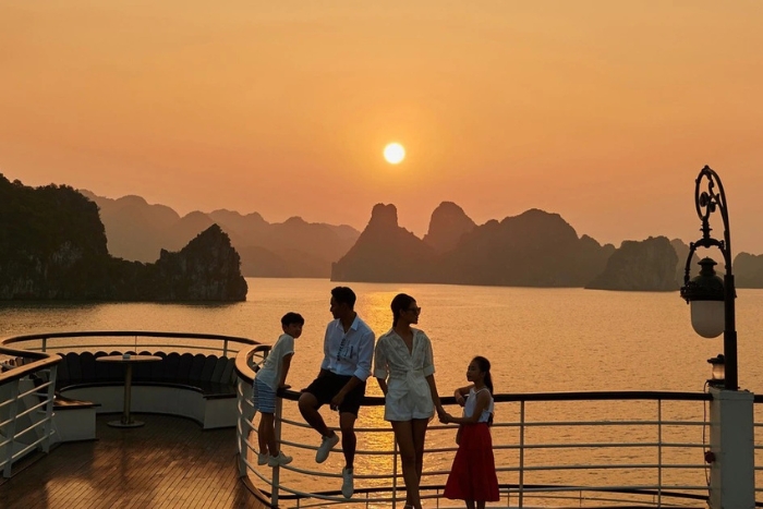 Unforgettable sunset moment on a premium junk