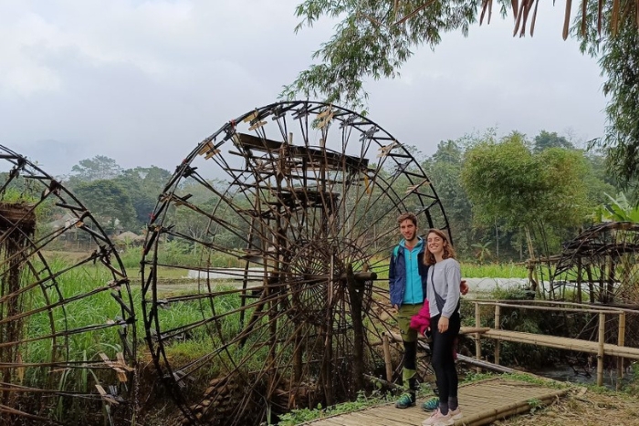 Traditional water wheels at the heart of a luxury stay