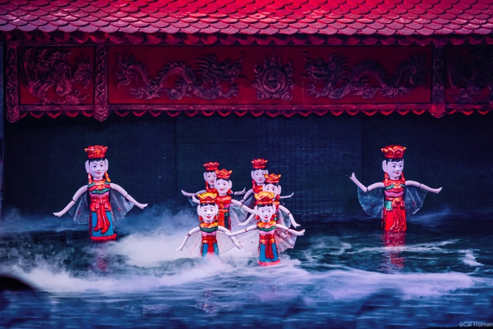 Traditional Vietnamese water puppet theater show