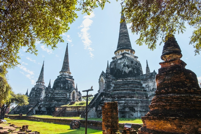Walking through Wat Phra Sri Sanphet in Ayutthaya