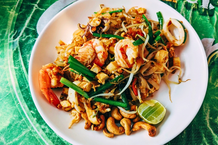 Traditional Pad Thai bursting with bold flavors