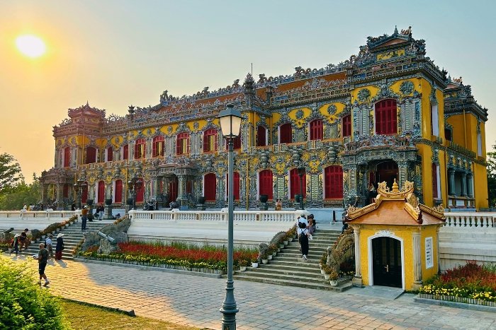An Dinh Palace under the April sun in Central Vietnam
