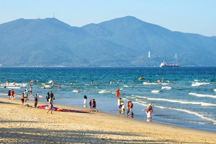 Family beach time in Central Vietnam