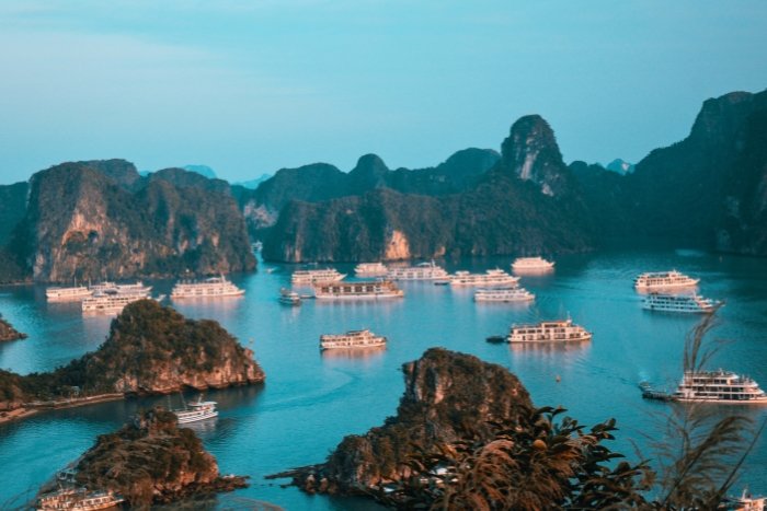 Taking an overnight cruise through Ha Long Bay